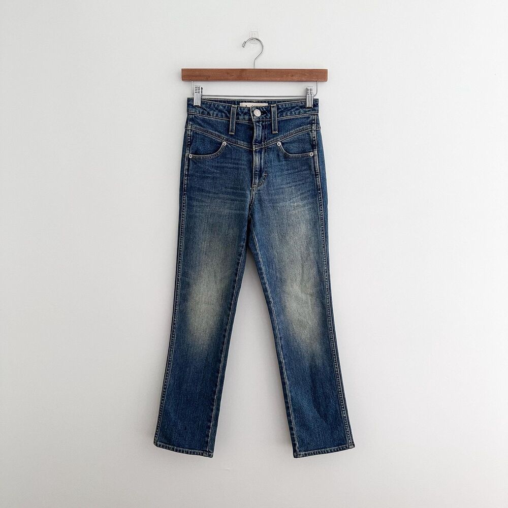 AMO Freja Front Yoke High Rise Jeans Size 24 Made in USA Premium Denim